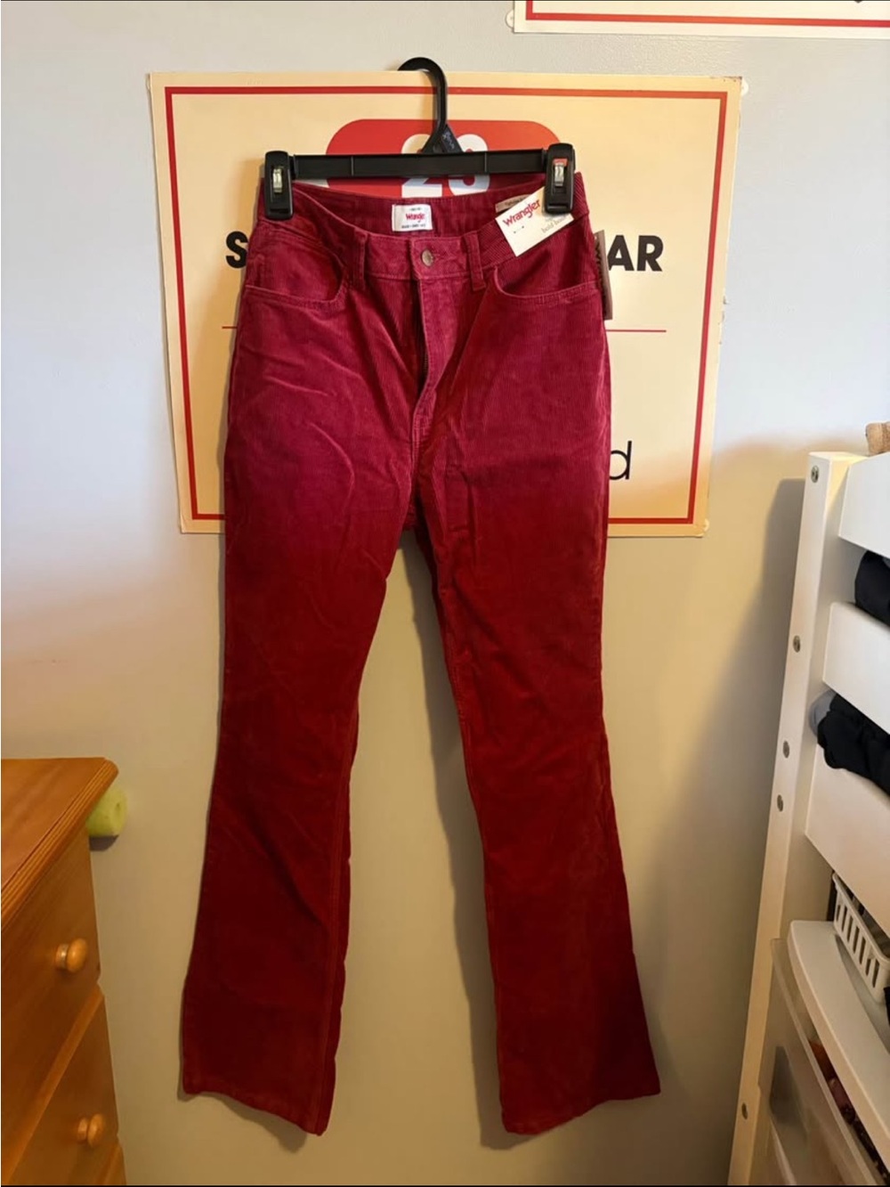 Wrangler Burgundy Corduroy Flare Pants